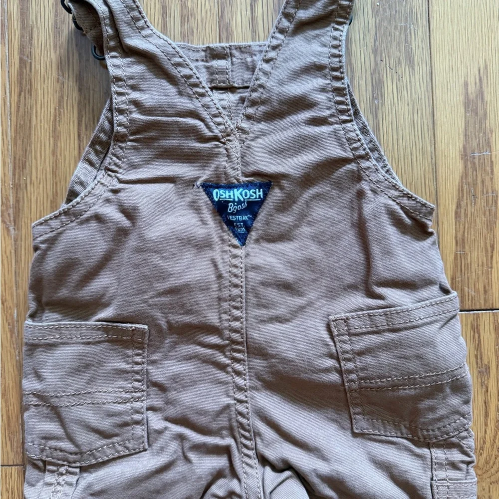 OshKosh B'gosh Tan Cargo Overalls for Kids baby boy 3 months m